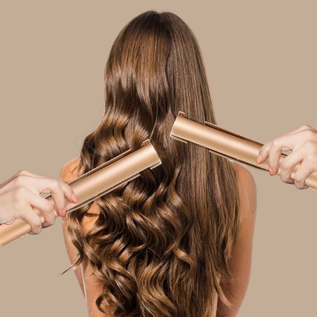 2-i-1 Glatte- og Krøllejern til Hurtig Styling uden Frizz Hårstyling Tech Butik