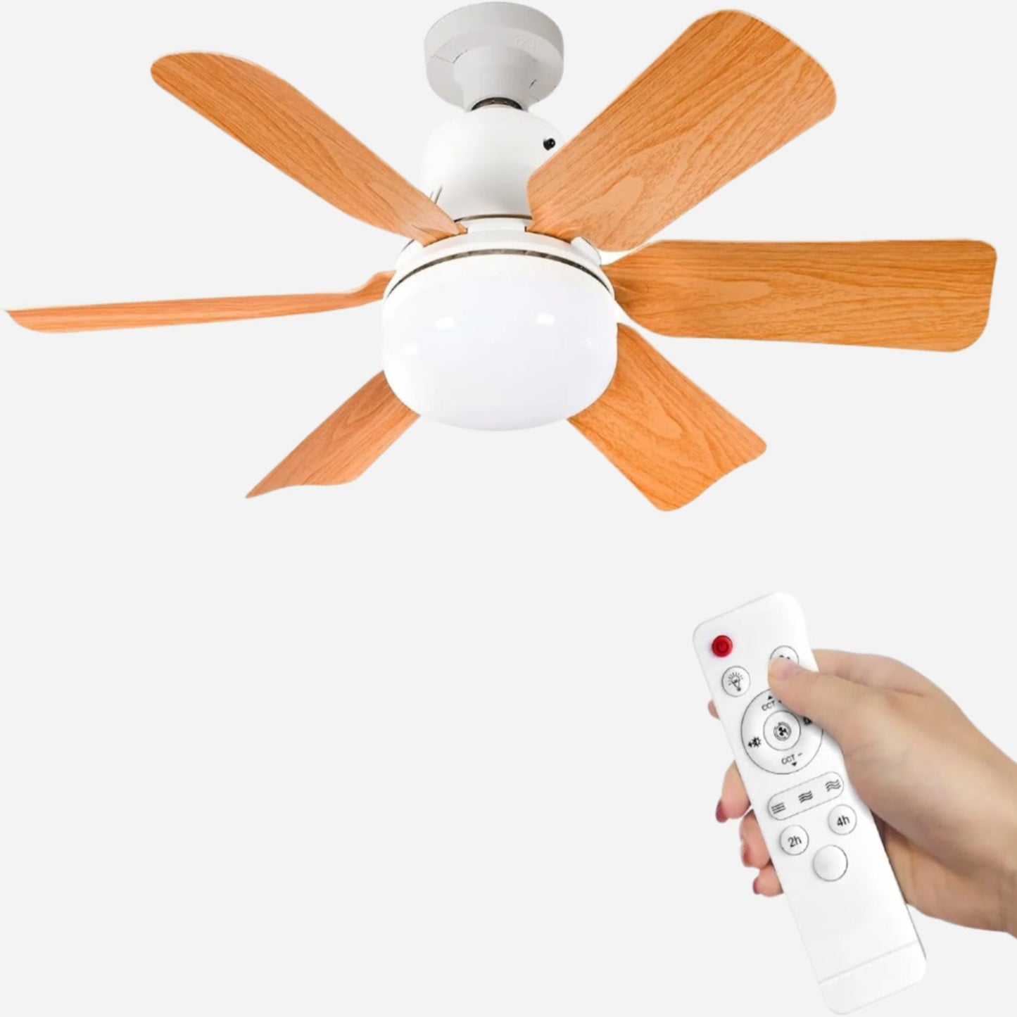 2-i-1 LED Loftventilator med Fjernbetjening Ventilator Tech Butik Træ