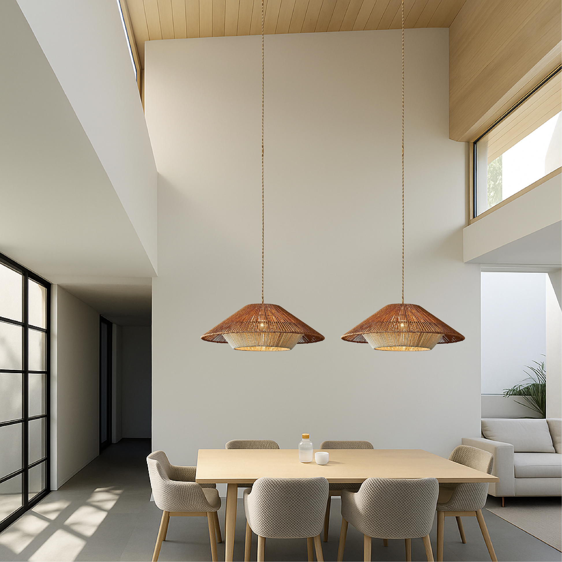 Bambus Flettet Pendelampe – Naturlig Elegance Møder Hyggelig Belysning Lamp Tech Butik