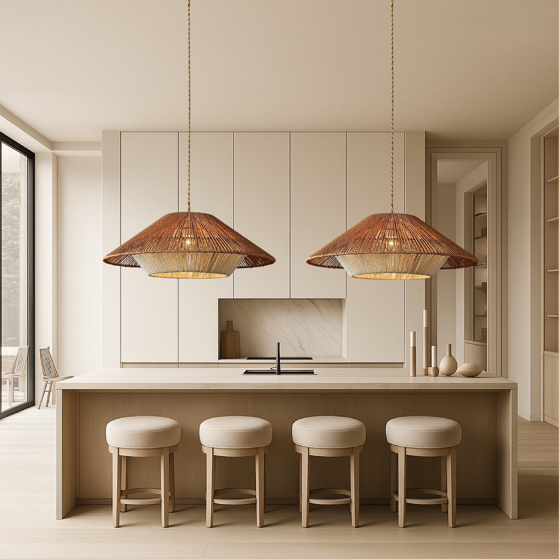 Bambus Flettet Pendelampe – Naturlig Elegance Møder Hyggelig Belysning Lamp Tech Butik