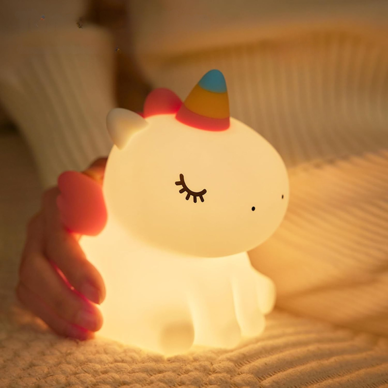 Magisk Enhjørning Natlampe Til Børn - Beroligende Lys Og Stemmeeffekt Natlampe Tech Butik