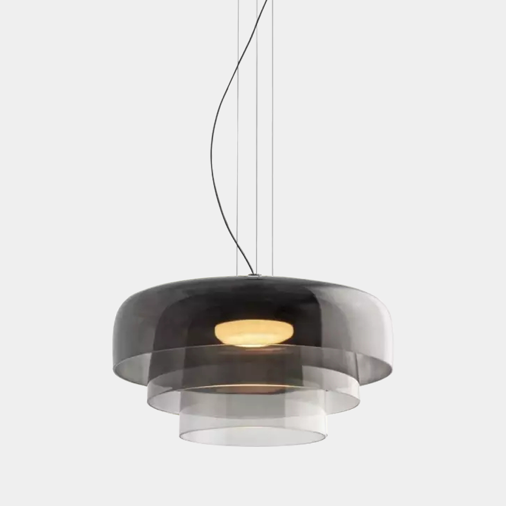 Nordisk Glaspendelampe – Minimalistisk Elegance til Dit Hjem pendant light Tech Butik Grå 3 levels-D42*H26cm