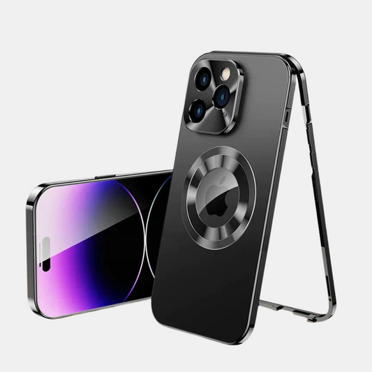 360° Fuld Beskyttelse i Aluminium iPhone Cover – Metal, Magnetisk & Magsafe Kompatibel (iPhone 15/14/13) Mobiltelefoncovers Tech Butik Magsafe sort Til iPhone 14 Promax