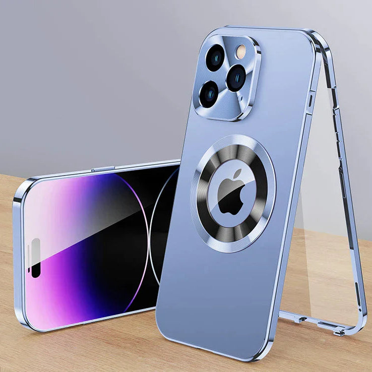 360° Fuld Beskyttelse i Aluminium iPhone Cover – Metal, Magnetisk & Magsafe Kompatibel (iPhone 15/14/13) Mobiltelefoncovers Tech Butik Magsafe blå Til iPhone 14 Promax