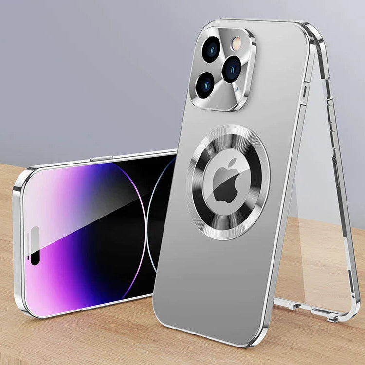 360° Fuld Beskyttelse i Aluminium iPhone Cover – Metal, Magnetisk & Magsafe Kompatibel (iPhone 15/14/13) Mobiltelefoncovers Tech Butik Magsafe sølv Til iPhone 14 Promax