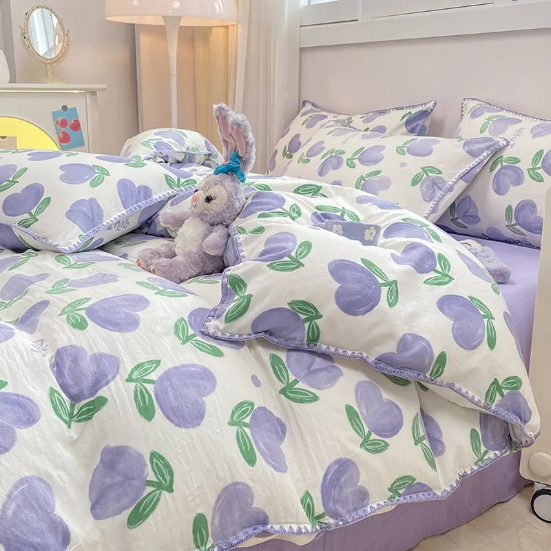 Blossom & Berry Dream Sengetøjssæt – Naturens elegance til en fredfyldt søvn Bedding Tech Butik Tulipan II Enkelt -3pcs