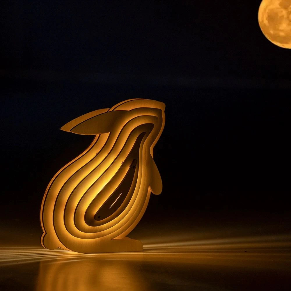 Trædyr Bordlampe – Kreativ 3D Puslespils-Lampe til Hjem og Børneværelser Bordlamper Tech Butik
