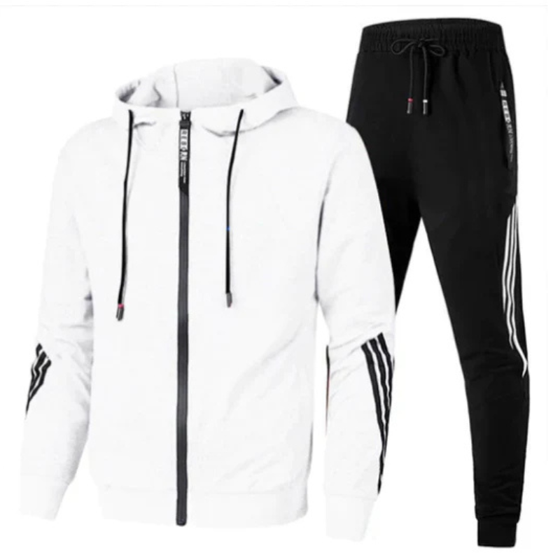 To-delt Træningssæt til Mænd – Sporty, Stilfuldt & Funktionelt Men Set Tech Butik Hvid S