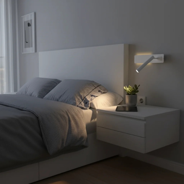 Drejbar LED Væglampe til Seng – Minimalistisk Læselampe Wall Lamp Tech Butik