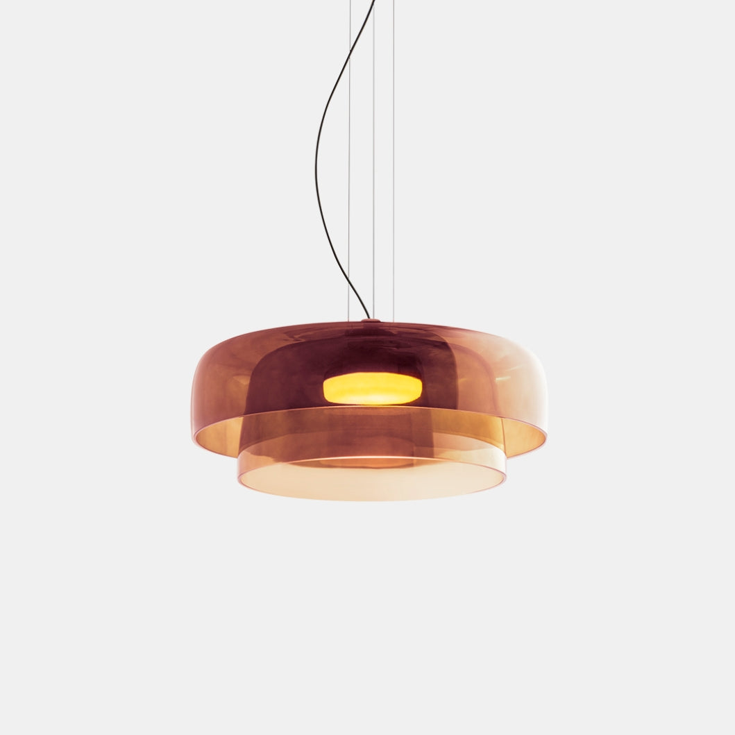Nordisk Glaspendelampe – Minimalistisk Elegance til Dit Hjem pendant light Tech Butik Orange 2 levels-D40*H18cm
