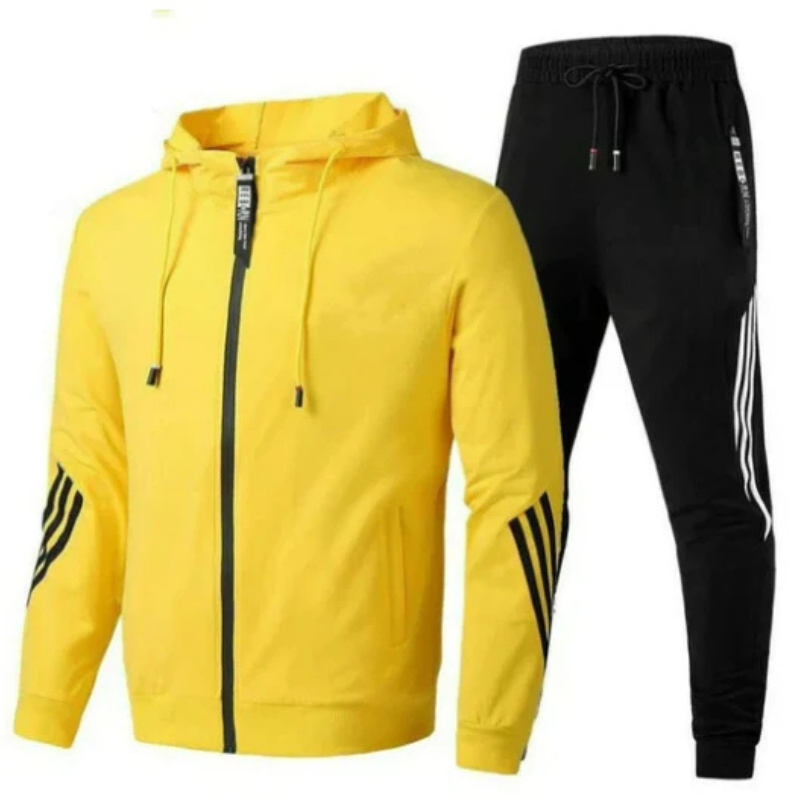 To-delt Træningssæt til Mænd – Sporty, Stilfuldt & Funktionelt Men Set Tech Butik Gul S