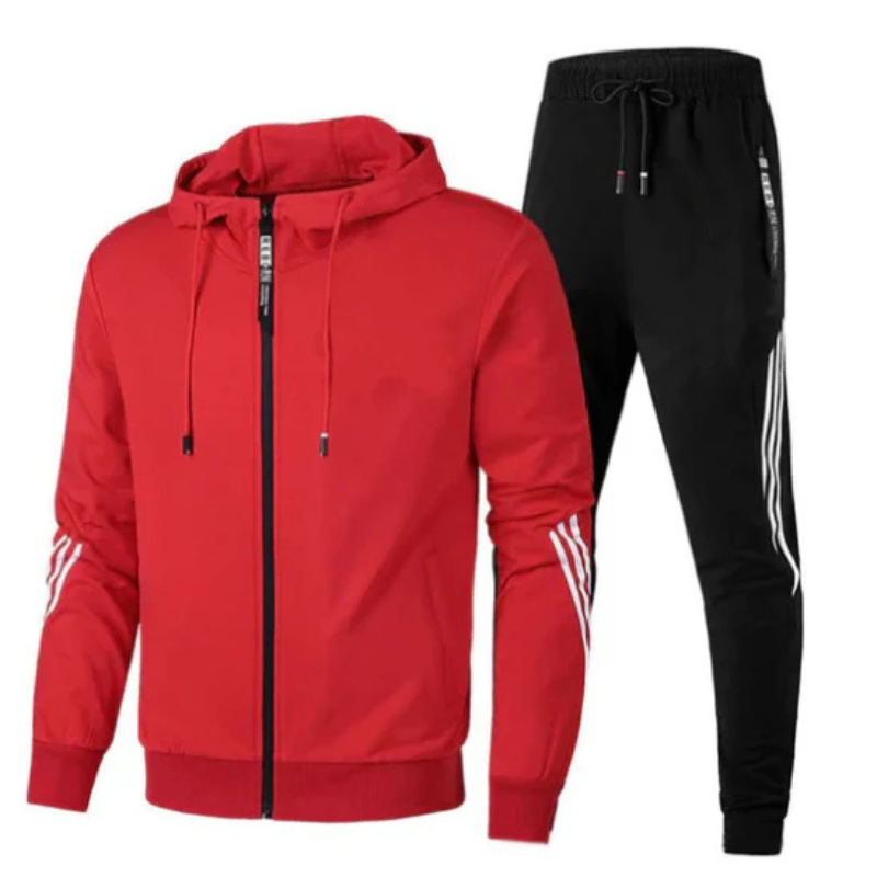 To-delt Træningssæt til Mænd – Sporty, Stilfuldt & Funktionelt Men Set Tech Butik Rød S
