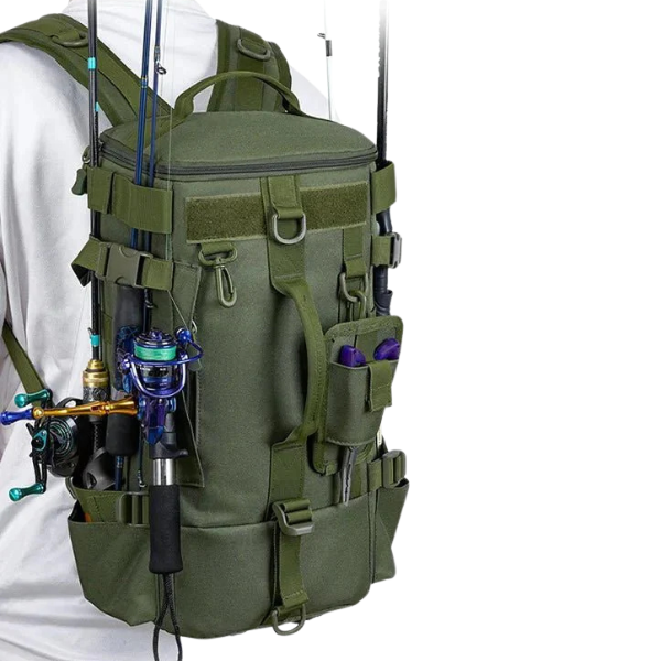 Robust og Vandafvisende Vandrerygsæk med Stangholdere Tasker & Bagage Tech Butik