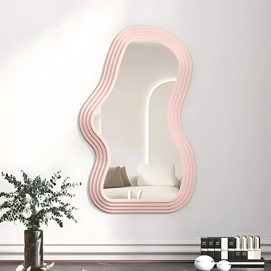 Stilfuldt Spejl – Kunstnerisk Elegance til Enhver Plads Mirror Tech Butik Rippled - Pink