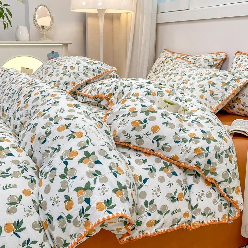 Blossom & Berry Dream Sengetøjssæt – Naturens elegance til en fredfyldt søvn Bedding Tech Butik Blommer Enkelt -3pcs
