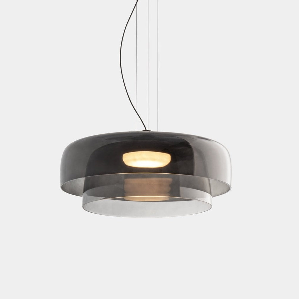 Nordisk Glaspendelampe – Minimalistisk Elegance til Dit Hjem pendant light Tech Butik Grå 2 levels-D40*H18cm