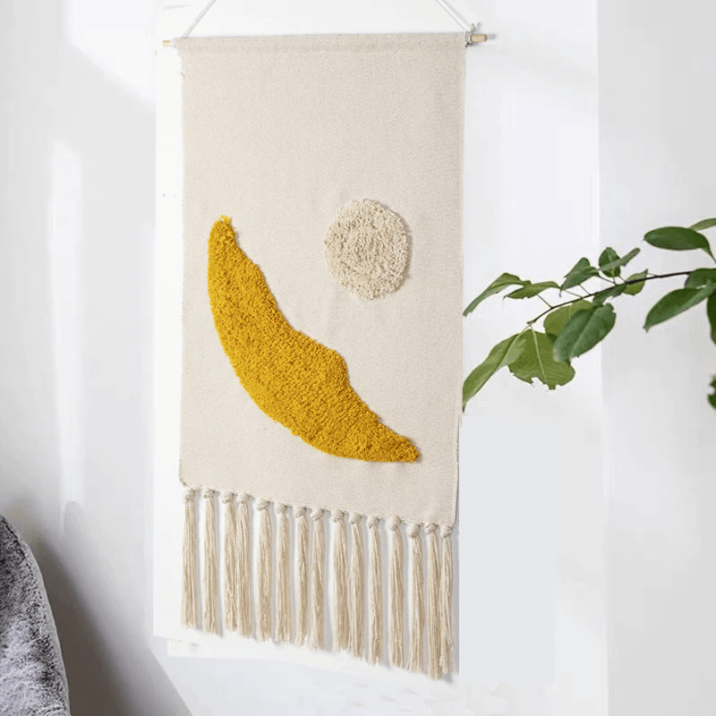Abstrakt Quiltet Vægophæng Kunstnerisk Tekstil Vægkunst til Moderne Hjem Vægtepper Tech Butik F