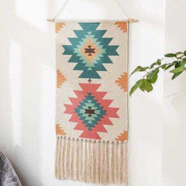 Abstrakt Quiltet Vægophæng Kunstnerisk Tekstil Vægkunst til Moderne Hjem Vægtepper Tech Butik C