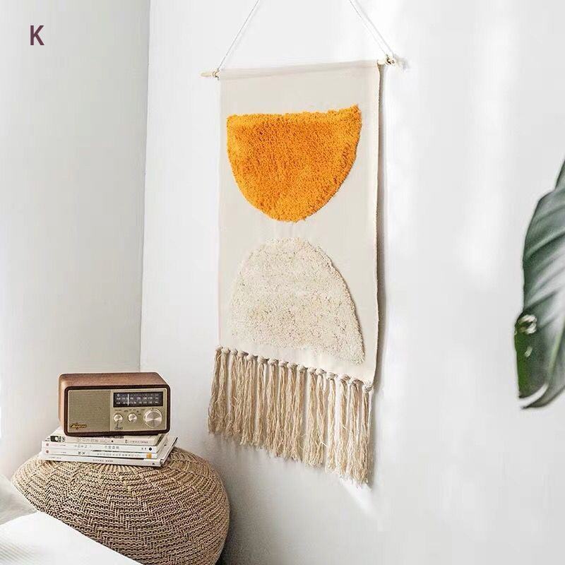Abstrakt Quiltet Vægophæng Kunstnerisk Tekstil Vægkunst til Moderne Hjem Vægtepper Tech Butik