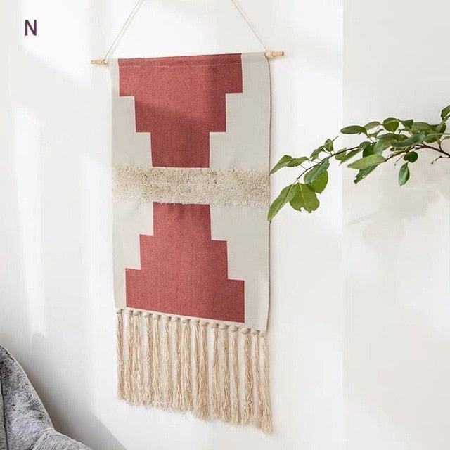 Abstrakt Quiltet Vægophæng Kunstnerisk Tekstil Vægkunst til Moderne Hjem Vægtepper Tech Butik