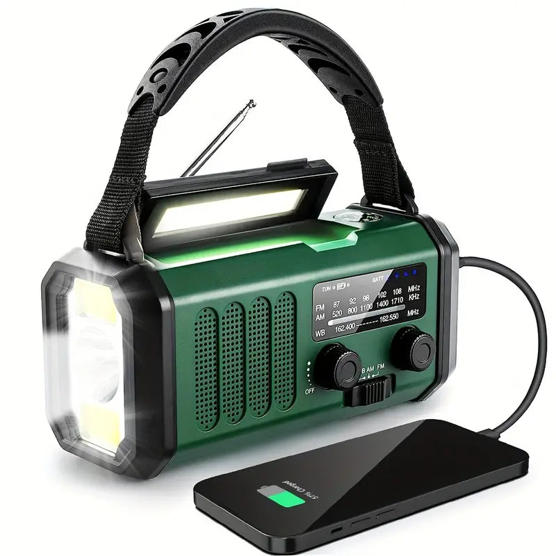 Alt-i-Én Nødradio med 10.000mAh Batteri og Flere Funktioner Praktiske lamper Tech Butik