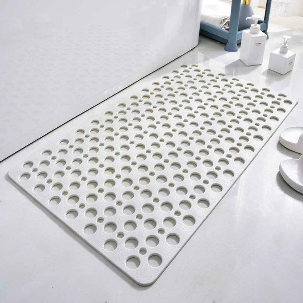 Antibakteriel Antislip Douchemat – Sikkerhed og Hygiejne Brusebademåtte Tech Butik Lille (70x38M) Hvid