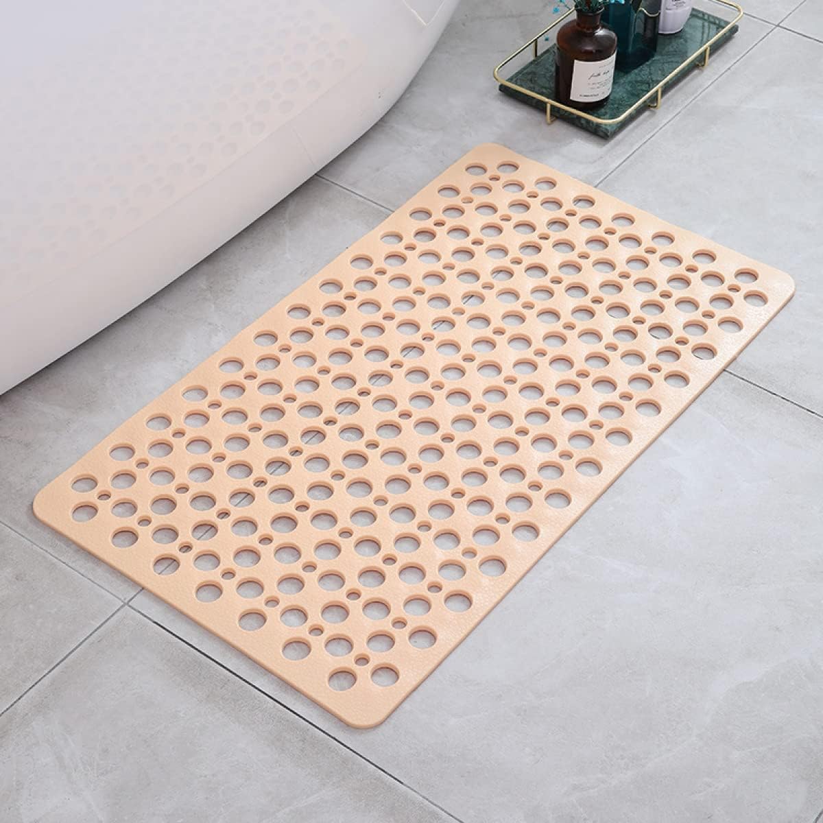 Antibakteriel Antislip Douchemat – Sikkerhed og Hygiejne Brusebademåtte Tech Butik Lille (70x38M) Beige
