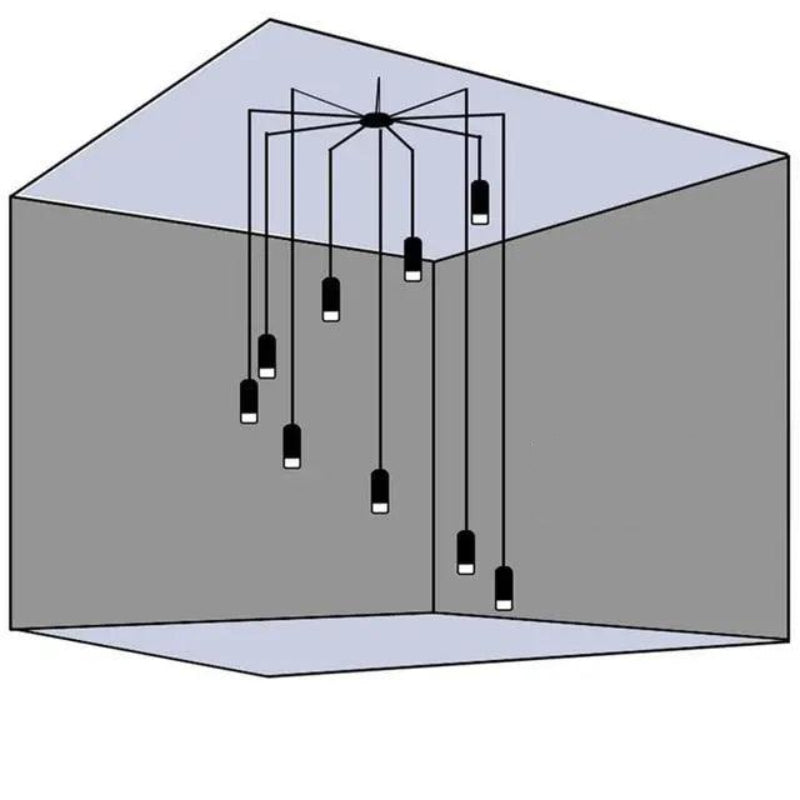 Art DIY Lang Linje Minimalistisk Væglampe LED Hængende Lampe Hængelamper Tech Butik 9 Vedhæng (6 m) C