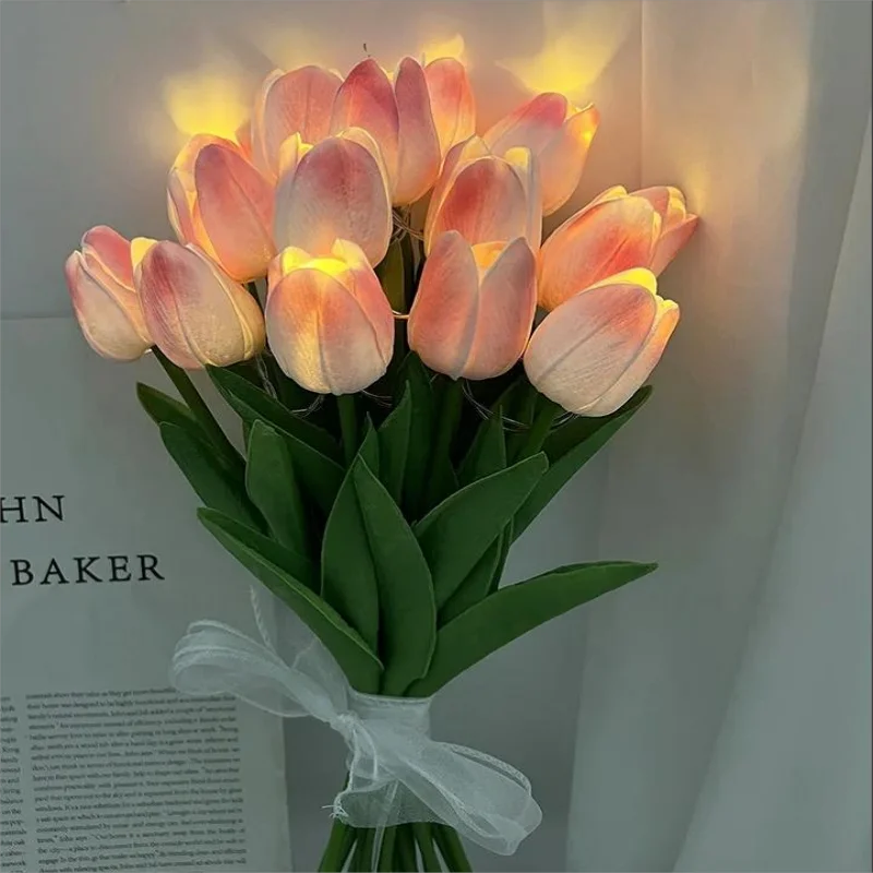 Bærbar LED Natlampe med Tulipanform til Hyggebelysning Stemningsbelysning Tech Butik