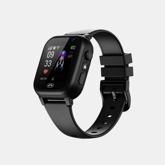 Børns GPS Smartwatch med Videoopkald Sikker Sjov og Bandtæt Sporing Til Hverdags Eventyr Børne smartwatches Tech Butik Sort
