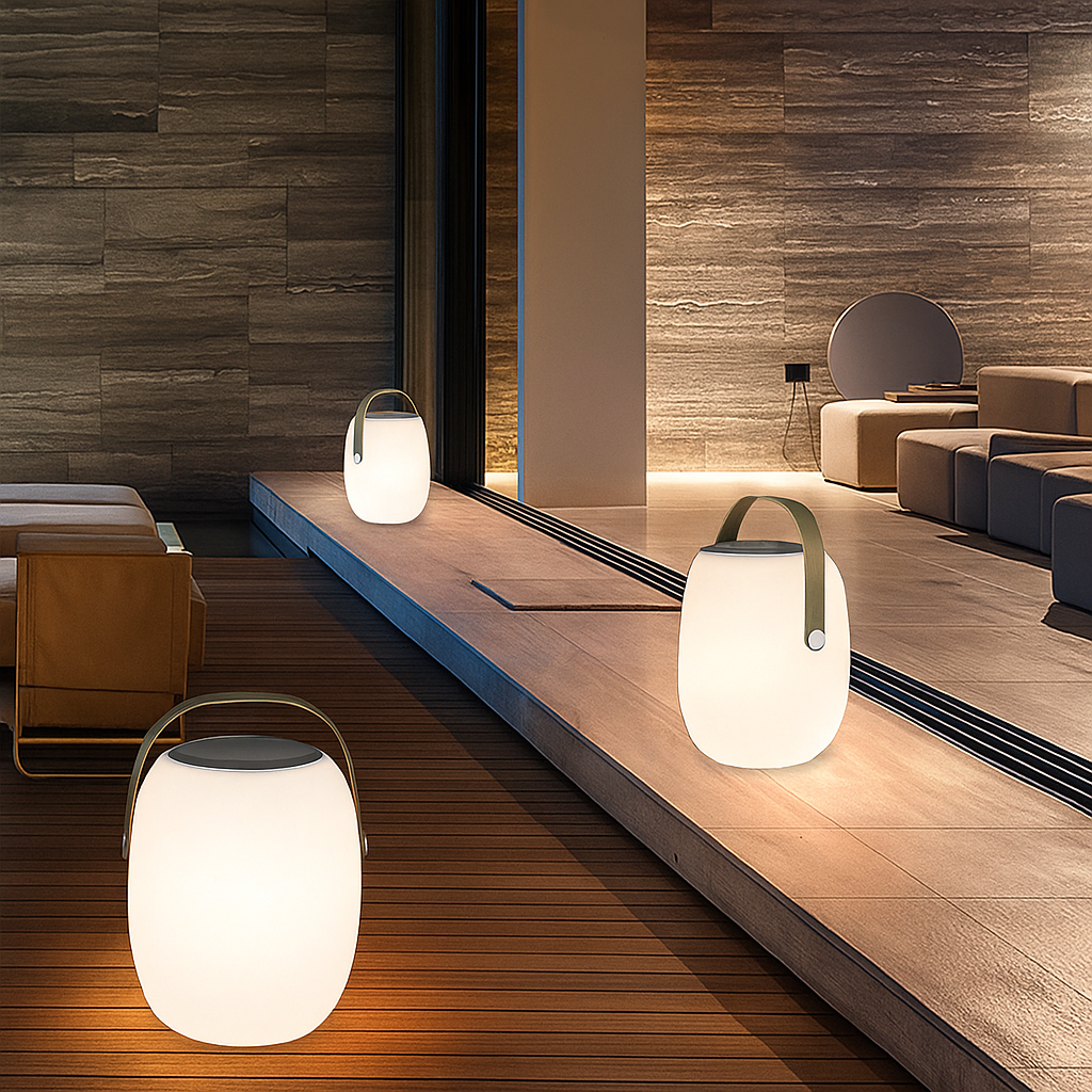 Bærbar Solcellelampe med LED til Terrasse og Havehygge Udendørs lys Tech Butik