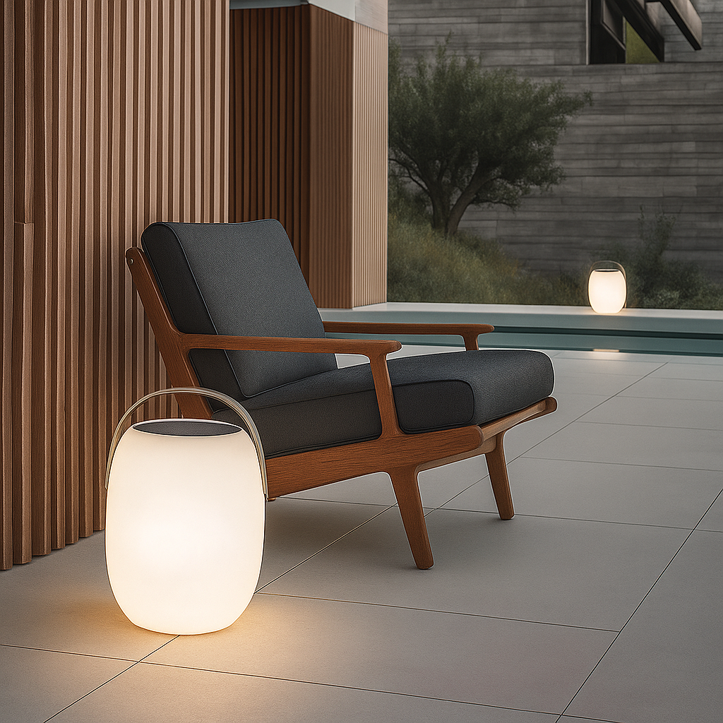 Bærbar Solcellelampe med LED til Terrasse og Havehygge Udendørs lys Tech Butik
