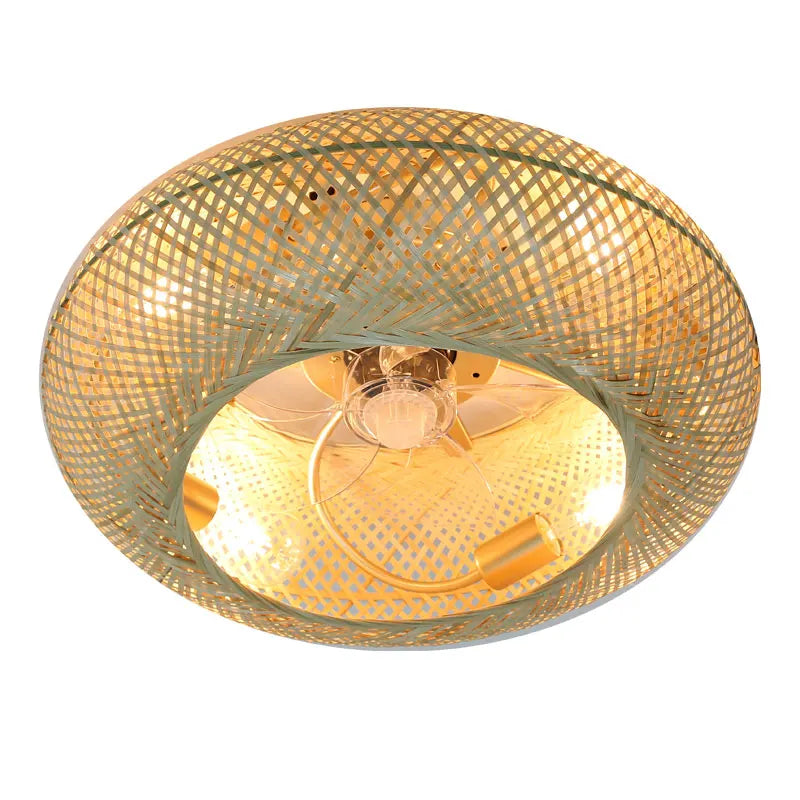 Luksuriøs Bambus Loftventilator med Lampe loftsventilator Lampe Tech Butik