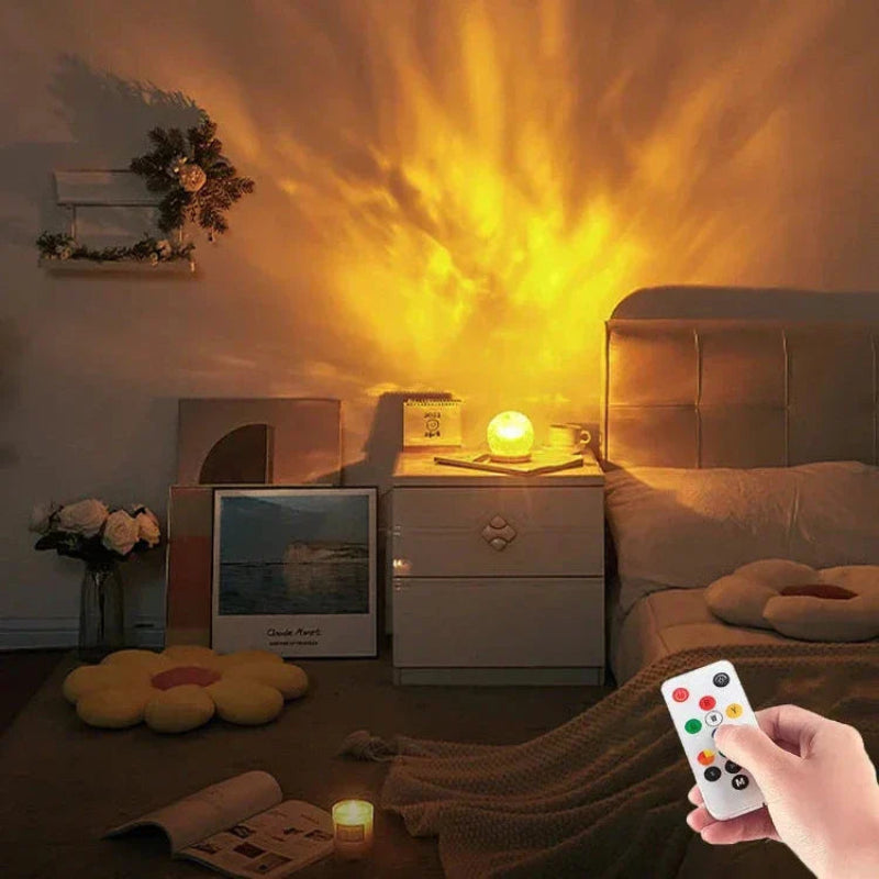 Beroligende Vandbølge Projektorlampe med Fjernbetjening Stemningsbelysning Tech Butik