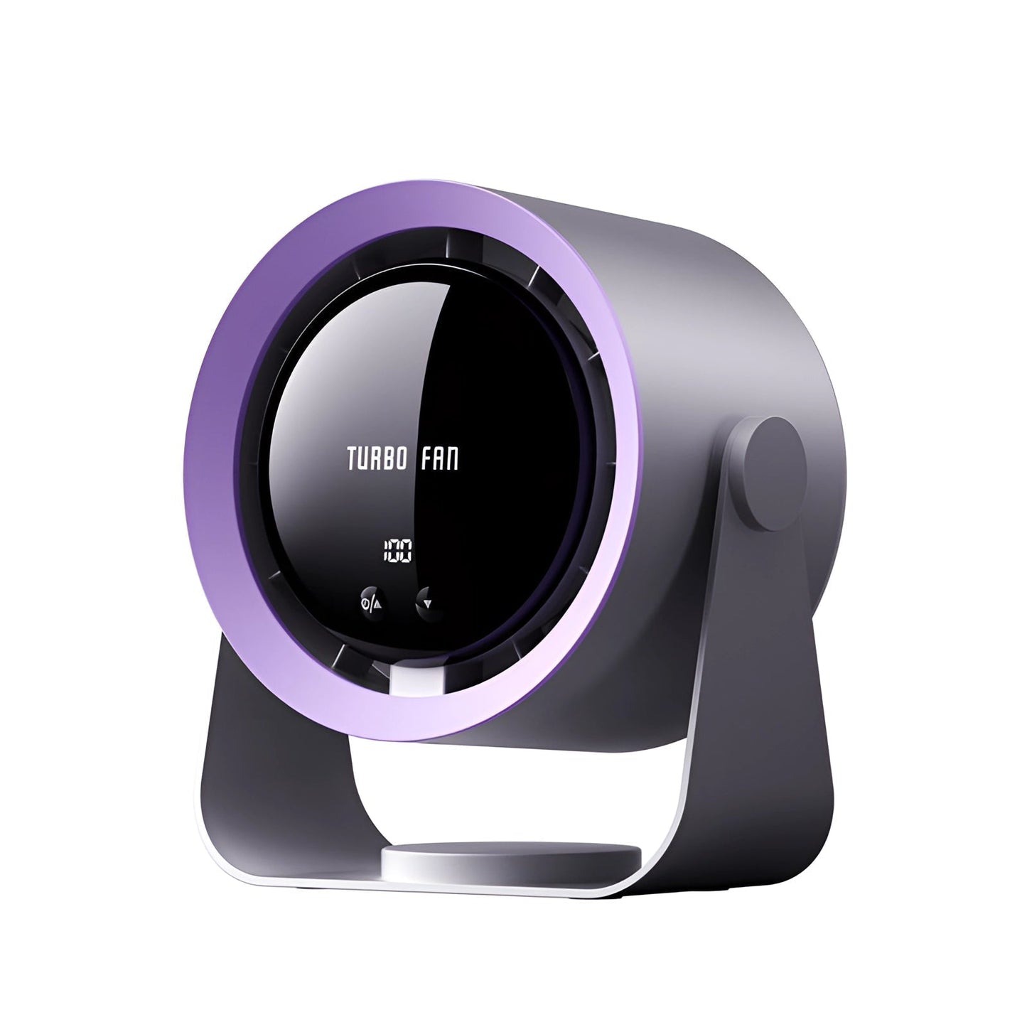 Bladløst Turboventilator med LED-Display – Stille og Effektiv Køling til Hjemmet Vifter Tech Butik Grå Batteriversion