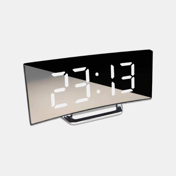 Buet Led Digitalt Vækkeur Moderne Design Med Natlys Til Et Elegant Hjem Vækkeure Tech Butik Hvid
