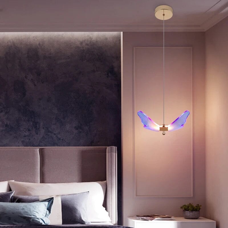 Butterfly LED-væglampe til hyggelig indendørs belysning Væglamper Tech Butik Lilla sommerfugl enkelt vedhæng Varm hvid