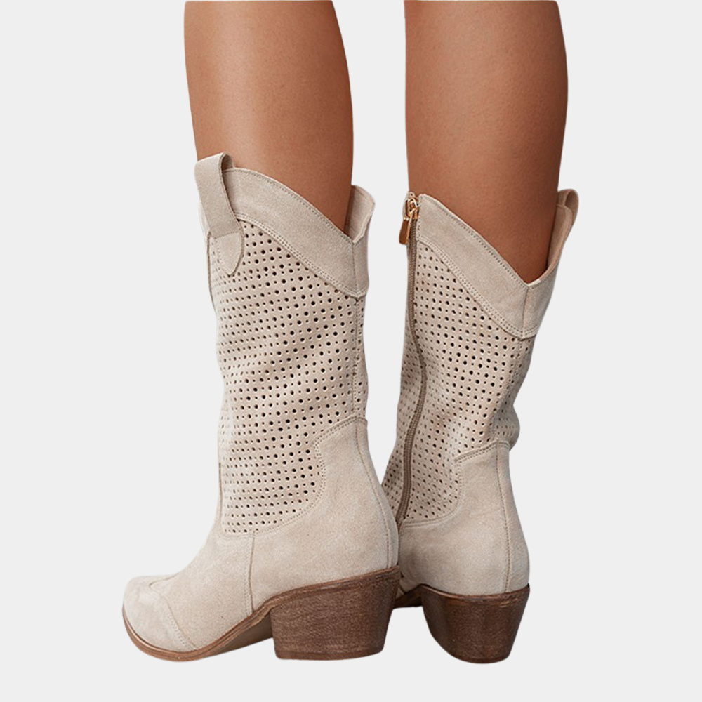 Åndbare Chic Cowboystøvler med Lynlås – Stil og Komfort i Hvert Skridt Women's Boots Tech Butik