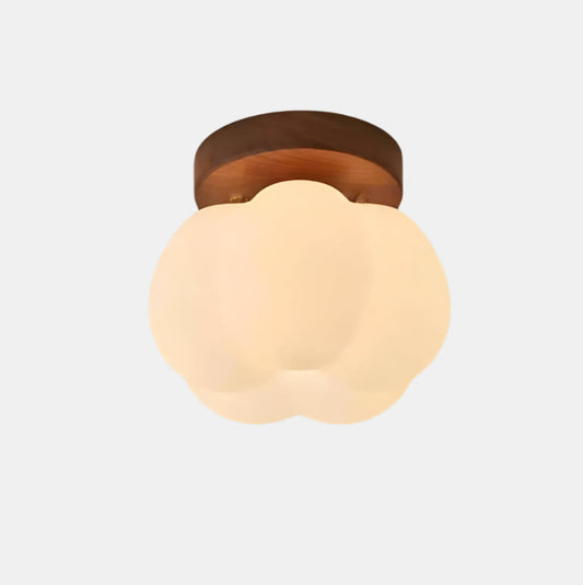 Charmerende LED Loftslampe i Græskarform til Legende Hjemmedekoration Lamp Tech Butik A- Valnøddetræ