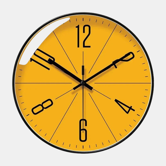 Stille Nordisk Vægur – Minimalistisk Elegance til et Fredeligt Hjem Clocks Tech Butik Sort ramme med orange urskive 25 cm