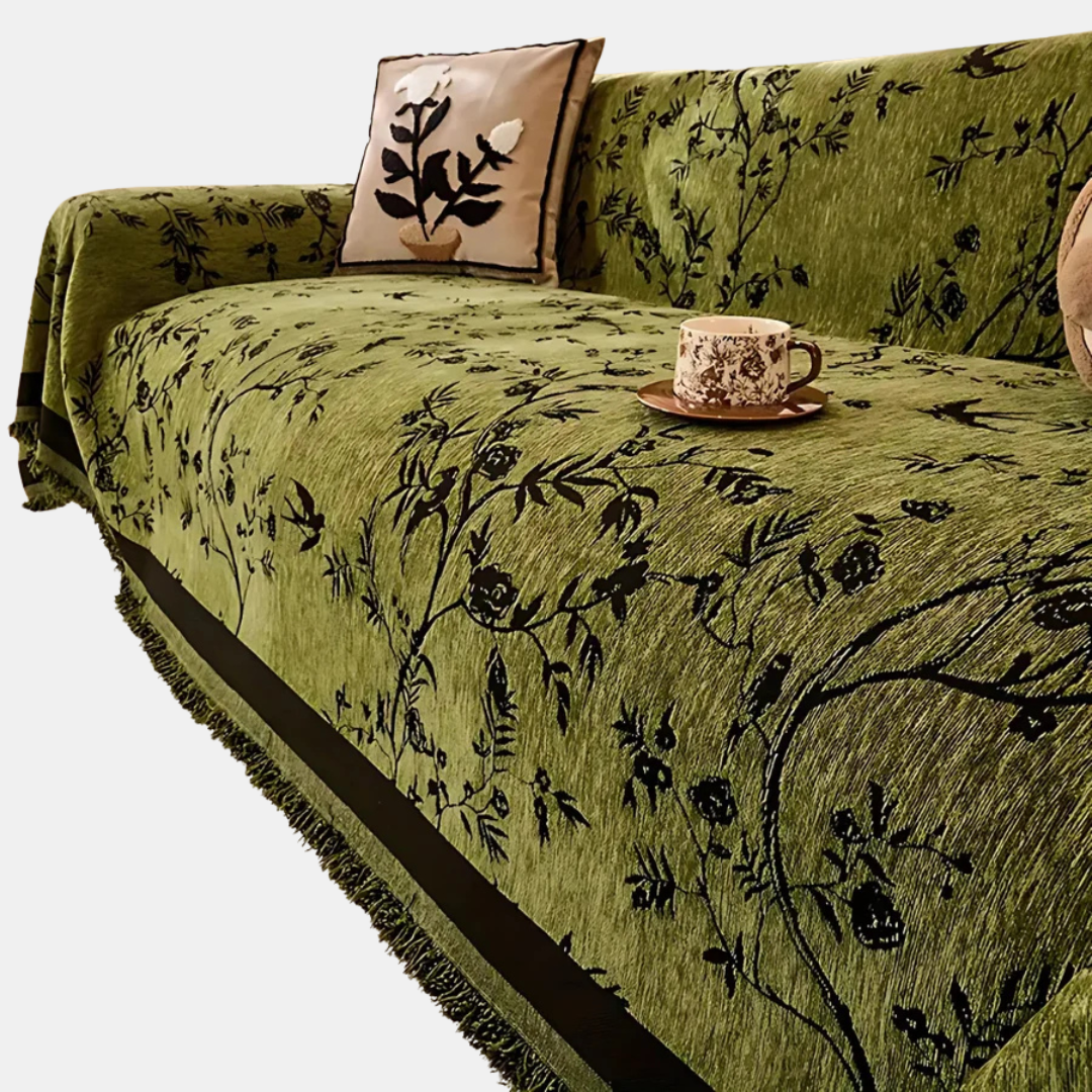 Elegant Chenille Sofabetræk – Hyggelig Elegance Møder Daglig Beskyttelse Tech Butik Olivengrøn 71"x51"