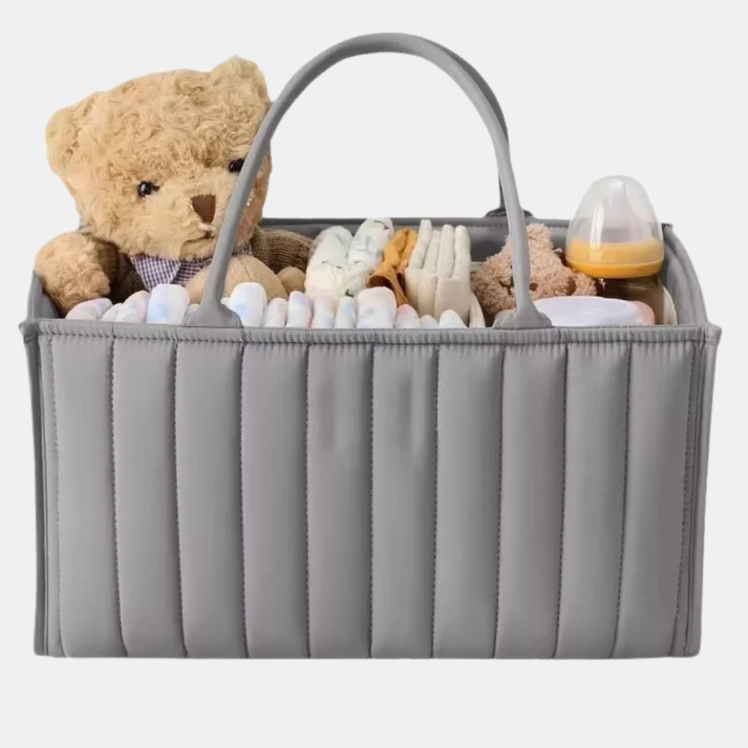 Multifunktionel Bomulds Ble- & Babykurv – Organiseret Forældreskab gjort Let Baby & Children Tech Butik Grå