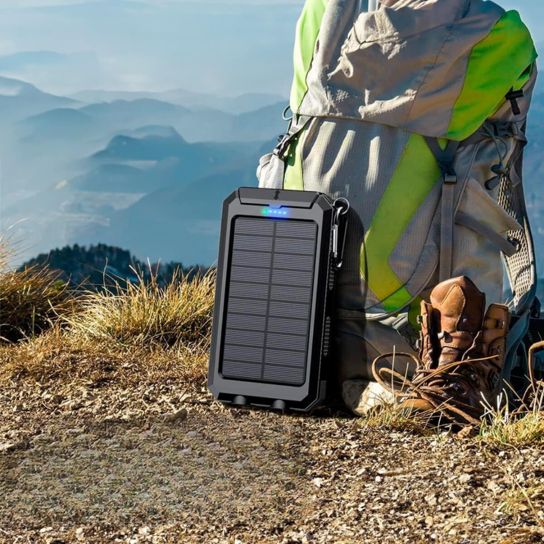 Solopladnings Vandtæt Powerbank | Miljøvenlig Strøm Overalt Powerbanks Tech Butik