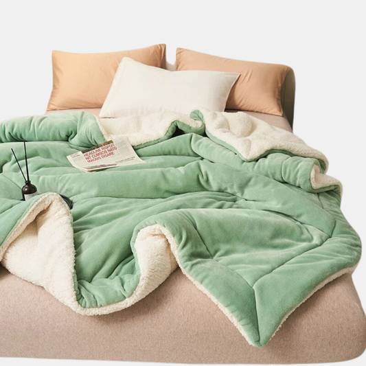 Elegant Dobbeltsidet Tæppe – Komfort og Hygge til Sofa og Seng Bed Sheets Tech Butik Mintgrøn 100x120cm