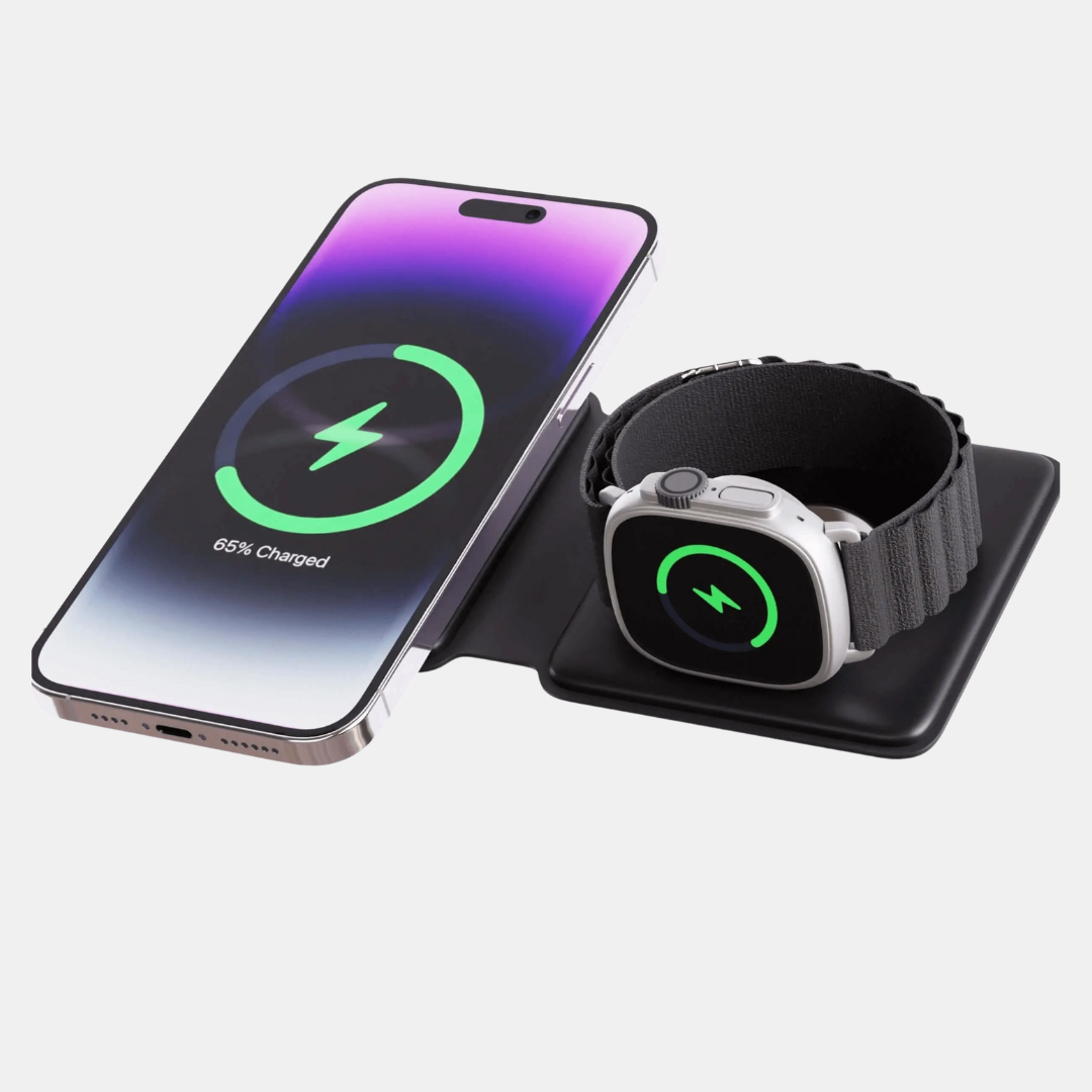 2-i-1 Trådløs Rejseoplader til Apple – Strøm hvor som helst, ubesværet Opladere Tech Butik