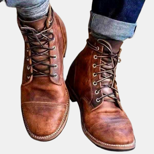 Elegant Snørebåndsstøvler til Mænd – Retro Stil Møder Komfort Hele Dagen Men shoes Tech Butik Brun 38