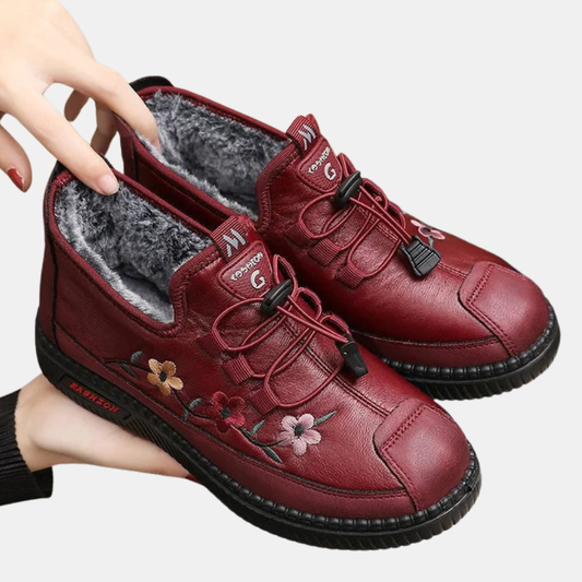 Ortopædiske Lædersko – Ergonomiske, Varme og Bæredygtige Women's Shoes Tech Butik Rød 34