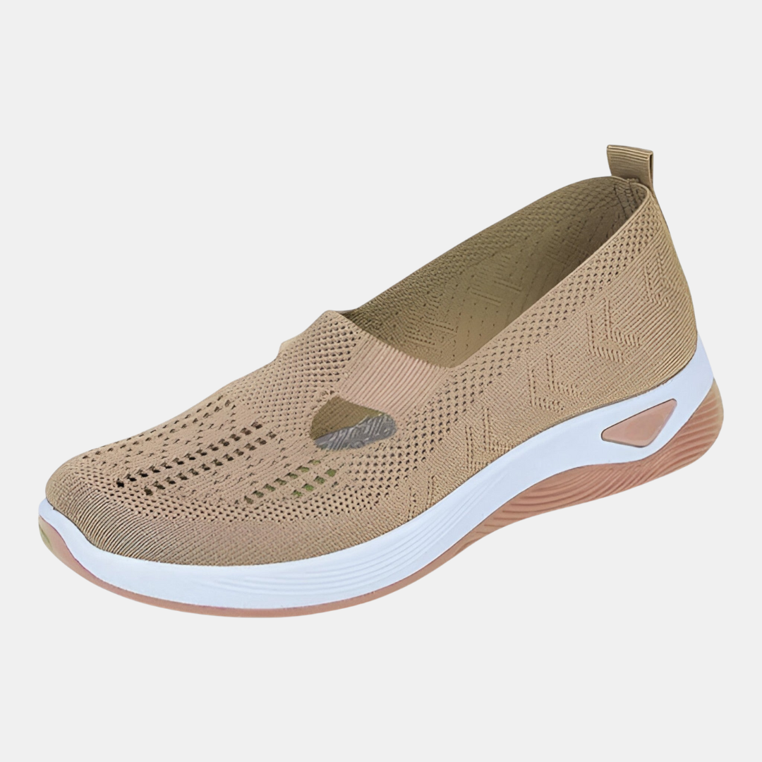 Slip In Sko med Stødabsorberende Såler – Komfortable og Åndbare Slip-On Sko Kvinders sko Tech Butik Beige 35