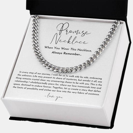 Promise Halskæde – Betydningsfuldt smykke til dem, du holder af Necklace Tech Butik Sølv Tofarvet standard æske