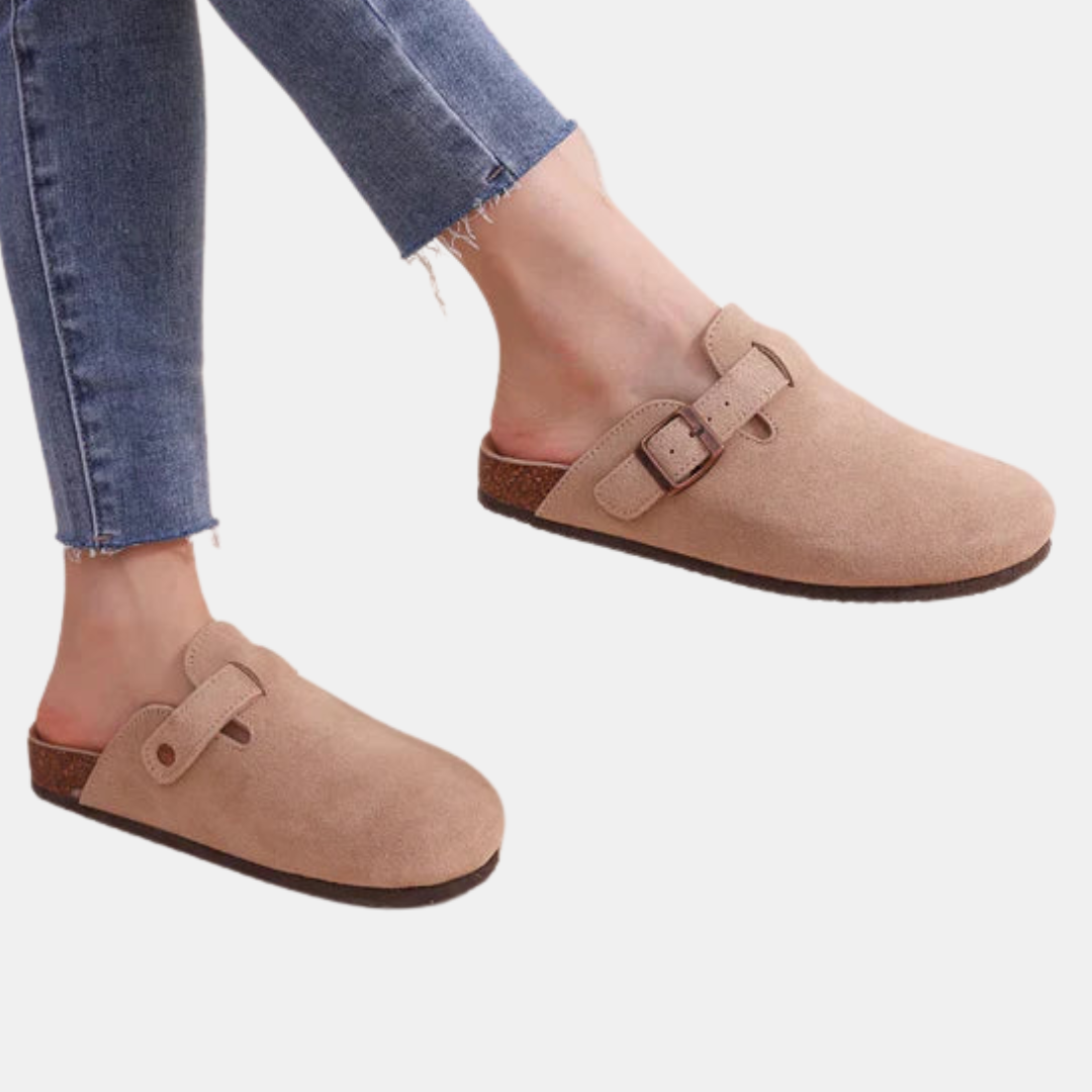 Ortopædiske Tøfler i Ruskind og Kork til Kvinder – Komfort Møder Elegance Sutsko Tech Butik
